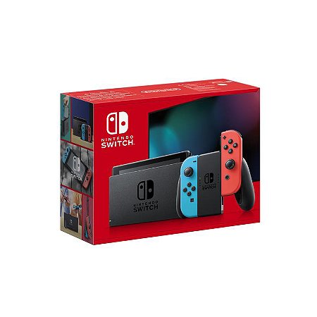 Console Nintendo Switch avec une Joy-Con bleu néon et une Joy-Con rouge néon (SWITCH)