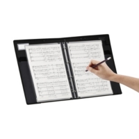 Classeur Partitions Musique A4 - 40 Pochettes + 10 Trombones Noir