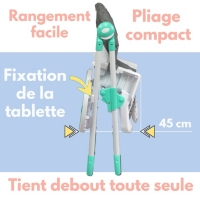 Bambisol Chaise Haute Evolutive Bebe Dossier Inclinable Hauteur Reglable Plateau Amovible Patapoum Anis Au Meilleur Prix E Leclerc