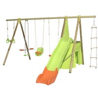 Portique Bois 5 Agres Toboggan Techwood Impala Maison Et Loisirs E Leclerc