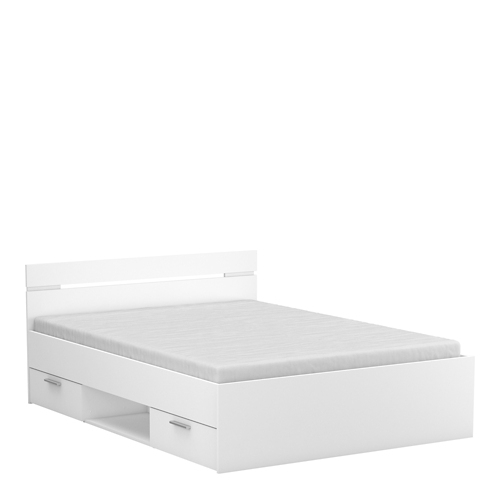 Lit avec rangement 140 x 190 cm blanc MICHIGAN