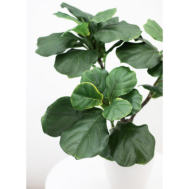 Ficus lyrata artificiel en pot céramique blanc - H63cm
