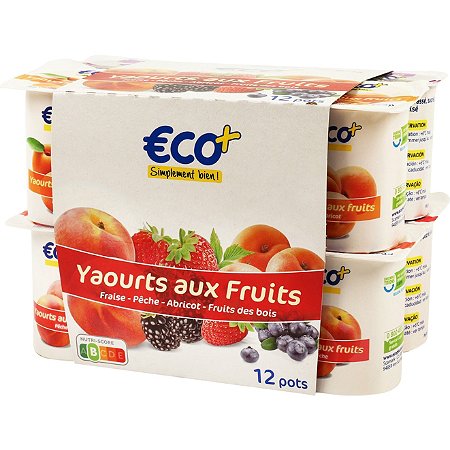 Yaourts aux fruits - 12 x 125 g - ECO +