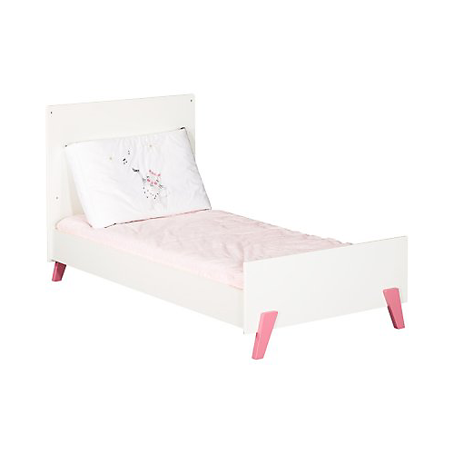 Lit bébé évolutif 140x70 avec pieds roses - Little Big Bed JOY ROSE