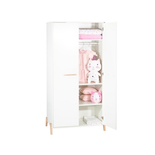 Armoire 2 portes avec pieds bois - JOY NATUREL