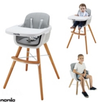 Chaise Haute Grise Luna 2 En 1 Evolutive En Chaise Enfant Maison Et Loisirs E Leclerc