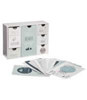 Coffret Naissance Boite Souvenir 6 Tiroirs Et Set De 12 Cartes Etapes Au Meilleur Prix E Leclerc