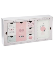 Coffret Naissance Boite Souvenir 6 Tiroirs Et Set De 12 Cartes Etapes Au Meilleur Prix E Leclerc