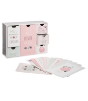 Coffret Naissance Boite Souvenir 6 Tiroirs Et Set De 12 Cartes Etapes Au Meilleur Prix E Leclerc