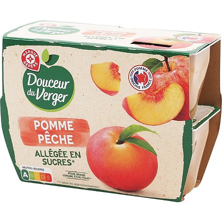 Coupelles sans sucres ajoutés pomme- 4 x 100 g - DOUCEUR DU VERGER