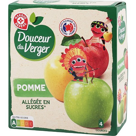 Compote en gourde pomme-poire - Vergers gourmands - 360 g (4x90 g)