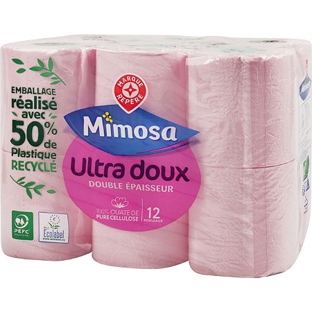 Leclerc : 96 rouleaux de papier toilette Mimosa à 12,64 €