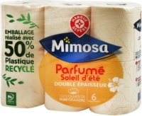 Lot de 48 rouleaux de papier toilette Mimosa Ultra Doux double épaisseur  roses ou blancs –