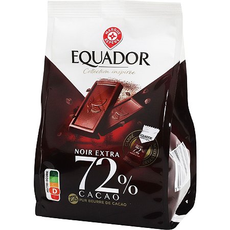Carrés De Chocolat Noir 72 % De Cacao - 200 g - EQUADOR