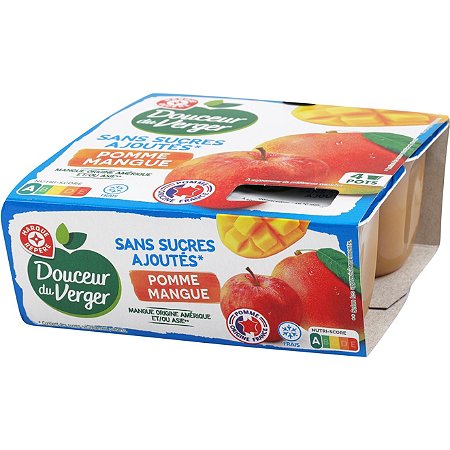 Charles & Alice - Compote pomme mangue sans sucres ajoutés (4x100g)  commandez en ligne avec Flink !