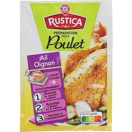 Sachet cuisson poulet ail oignon - 36 g - RUSTICA au meilleur prix