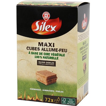 Maxi cubes allume-feu 100% naturel x72 - SILEX