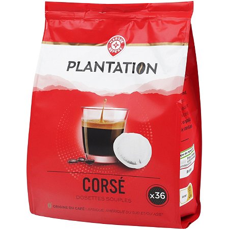 Dosettes de café souples corsé x 36 - 250 g - PLANTATION au