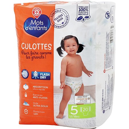 Couches culottes bébé taille 5 12/18kg franprix x20 sur