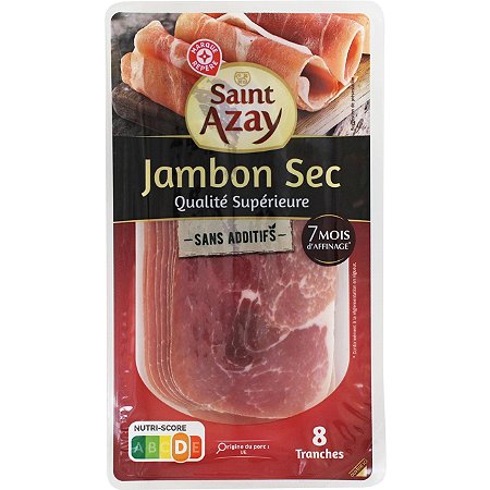 jambon sec supérieur 8 tranches - 200 g - SAINT-AZAY au meilleur prix