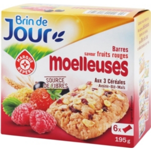 Barres Cereales Moelleuses Fruits Rouges X 6 195 G