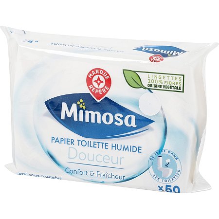 papier toilette humide douceur x 50 - MIMOSA au meilleur prix
