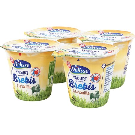 Yaourt au lait de brebis vanille - 4 x 125 g - DELISSE au meilleur prix