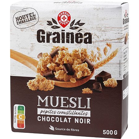 muesli pépites croustillantes chocolat doypack - 500 g - GRAINEA