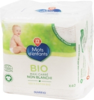 Coton Bio Ecru Maxi Carre Bebe X 40 Au Meilleur Prix E Leclerc