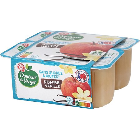 Grossiste Compotes pomme poire & vanille; sans sucres ajoutés 4x90g - POM' POTES