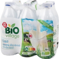 Lait 1 2 Ecreme Bouteille Bio 6 X 1 L Bio Village Au Meilleur Prix E Leclerc
