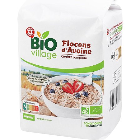 BJORG - Flocons d'Avoine Bio - Céréales Complètes Riches en Fibres - Sans  Sucres Ajoutés - 900 g