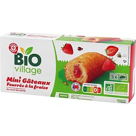 Mini Gateau Fourre Fraise Bio 140 G Bio Village Au Meilleur Prix E Leclerc