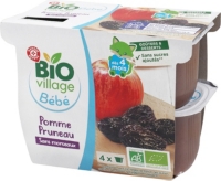 Puree Pomme Pruneaux Bio Des 4 Mois 4 X 100 G Bio Village Au Meilleur Prix E Leclerc