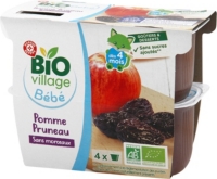 Puree Pomme Pruneaux Bio Des 4 Mois 4 X 100 G Bio Village Au Meilleur Prix E Leclerc