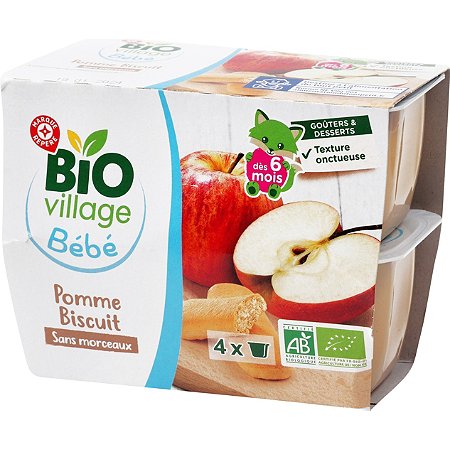 Compote Pomme - Vanille Bio pour bébé dès 6 Mois X6