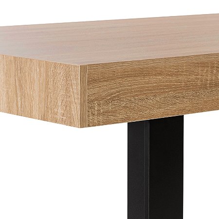 Table à manger industrielle bois et noir 224cm - PHOENIX