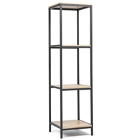Libreria 29x112h cm in acciaio nero e legno rovere nero - Duke