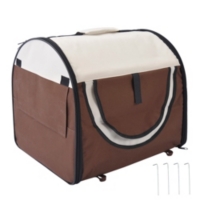 Sac De Transport Pour Chien Et Chat Pliable Poignee Entree Zippee Fenetres Maillees Enroulables Coussin Inclus Acier Oxford Marron Beige Au Meilleur Prix E Leclerc