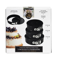 Lot De 3 Moules A Gateaux Charniere 24cm Noir Au Meilleur Prix E Leclerc