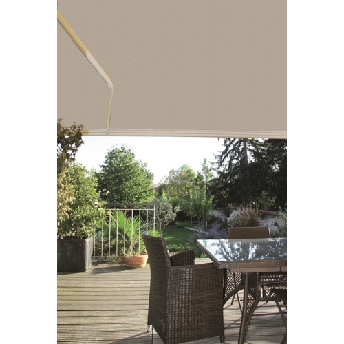 Store banne motorisé LOUISA blanc 3 x 2 m toile grise S122