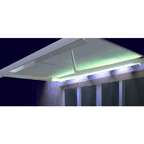 Store coffre SUZY LED rayé gris motorisé 6 x 3,5 m