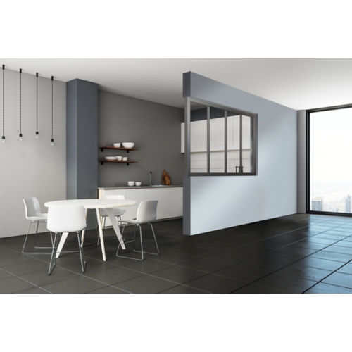 Verrière Atelier en kit 4 carreaux, obéché gris anthracite