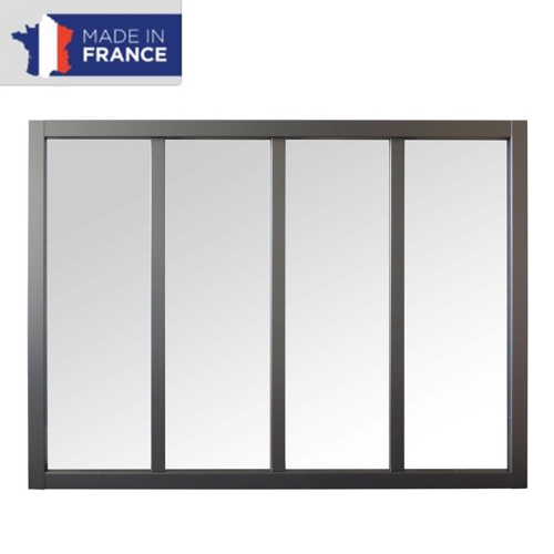 Verrière Atelier en kit 4 carreaux, obéché gris anthracite