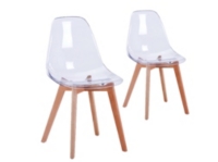 Lot De 2 Chaises Scandinaves Assise Transparente Arya Maison Et Loisirs E Leclerc