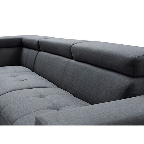 Canapé d'angle gauche SCANDINAVE 4 places tissu gris foncé