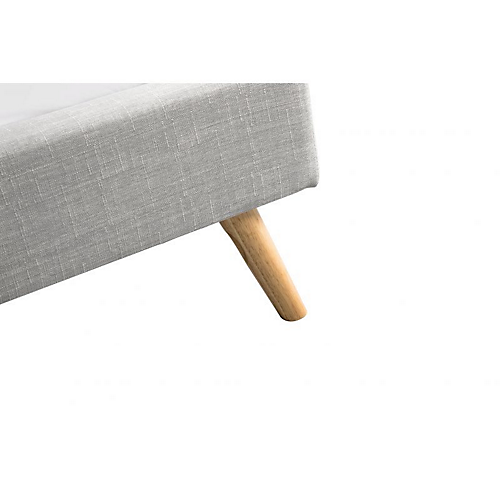Cadre de lit avec tête de lit en tissu gris clair 160x200 INES