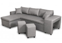 Canapé d'angle 3 places Gris Tissu Design Confort