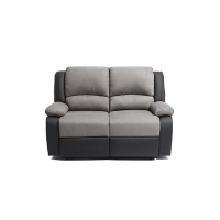 Canape De Relaxation 2 Places Relax Pu Noir Microfibre Grise Maison Et Loisirs E Leclerc