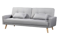 Canapé Droit 3 Places Scandinave Convertible En Tissu Gris